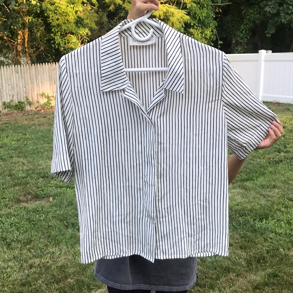 Vintage striped short sleeve button down